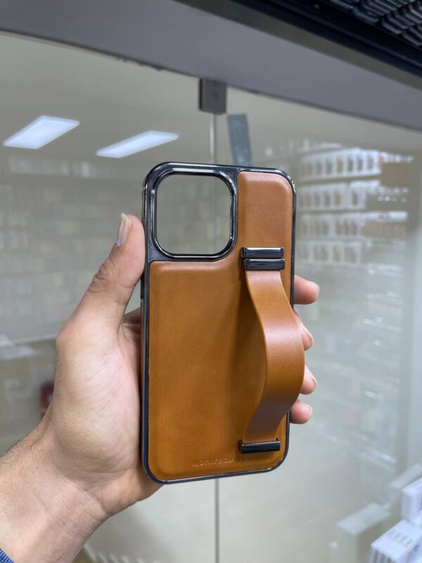 Étui en Cuir Élégant pour iPhone avec Sangle de Prise – Parfait pour les Séries iPhone 15 & 16 - Image 2